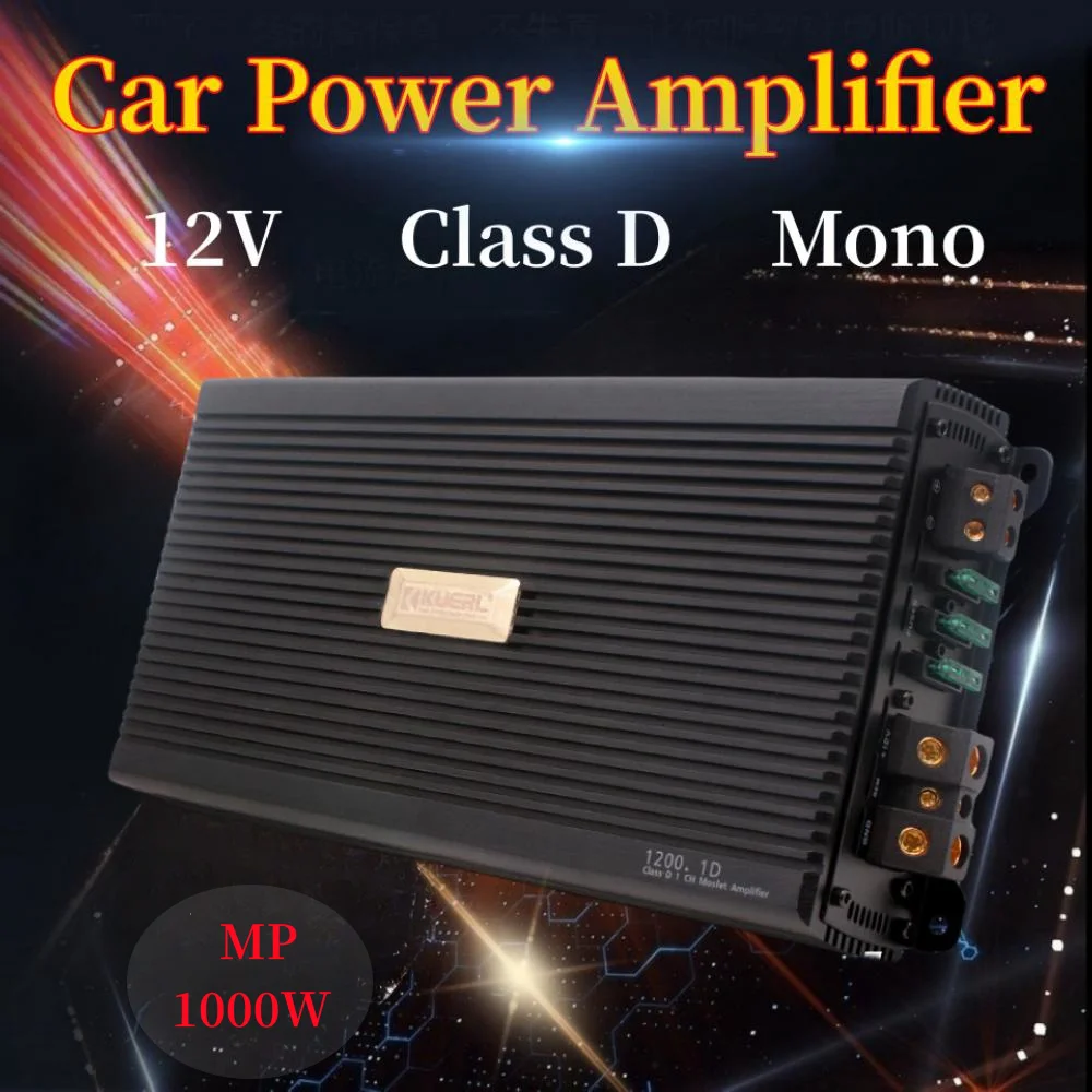 

Vehicle Audio Modification, 12V 1000W Single Channel Class D Car Audio Power Amplifier, Push Subwoofer
