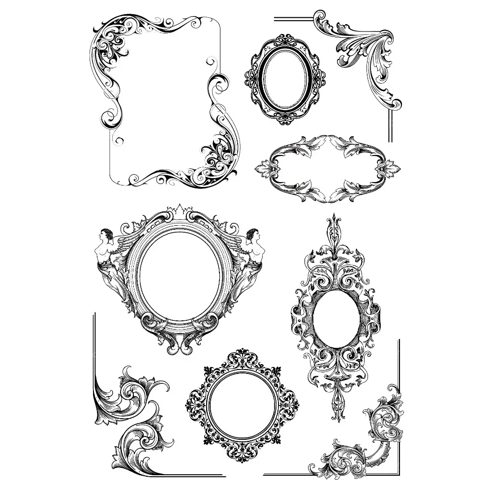 11*16cm Retro Label Border Clear Stamps Vintage Silicone Stamp for DIY Scrapbooking Card Making Craft Decoration Rubber Stamp clear stamps clear rubber stamps