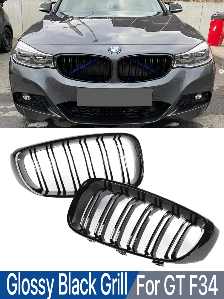 Front Bumper Kidney Grill Double Slat Line M3 Style Design Grilles For ...