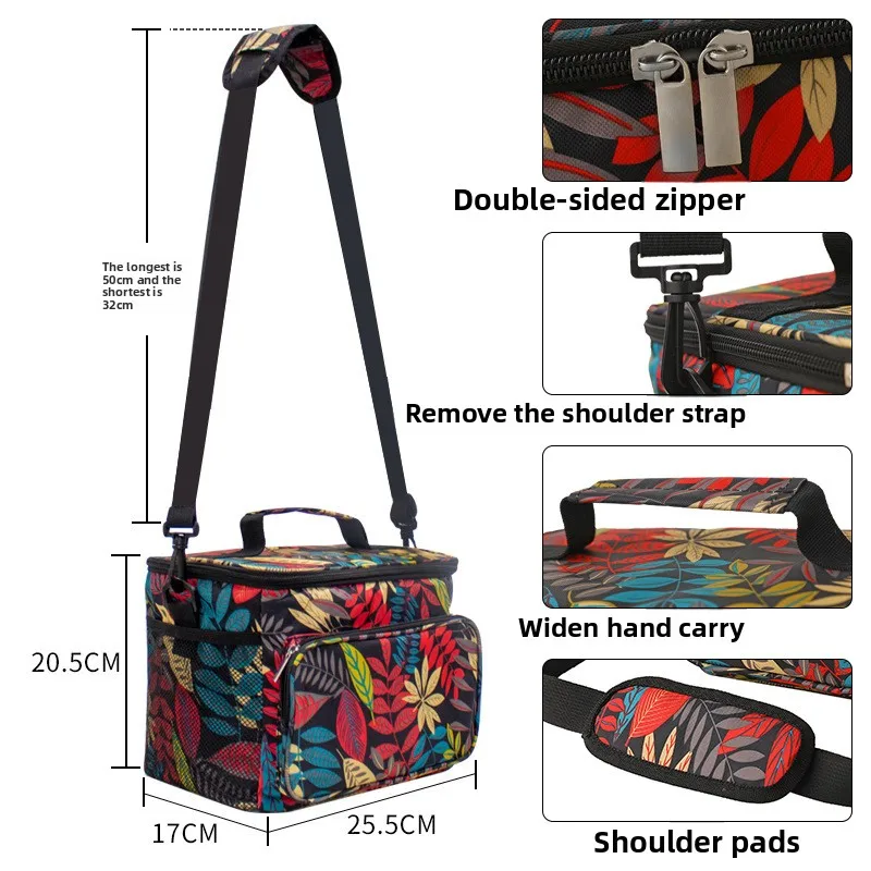 New Style Thermal Bag Handheld Oxford Cloth Insulated Cooler Ice Pack for Outdoor Camping Picnic Lunch Box