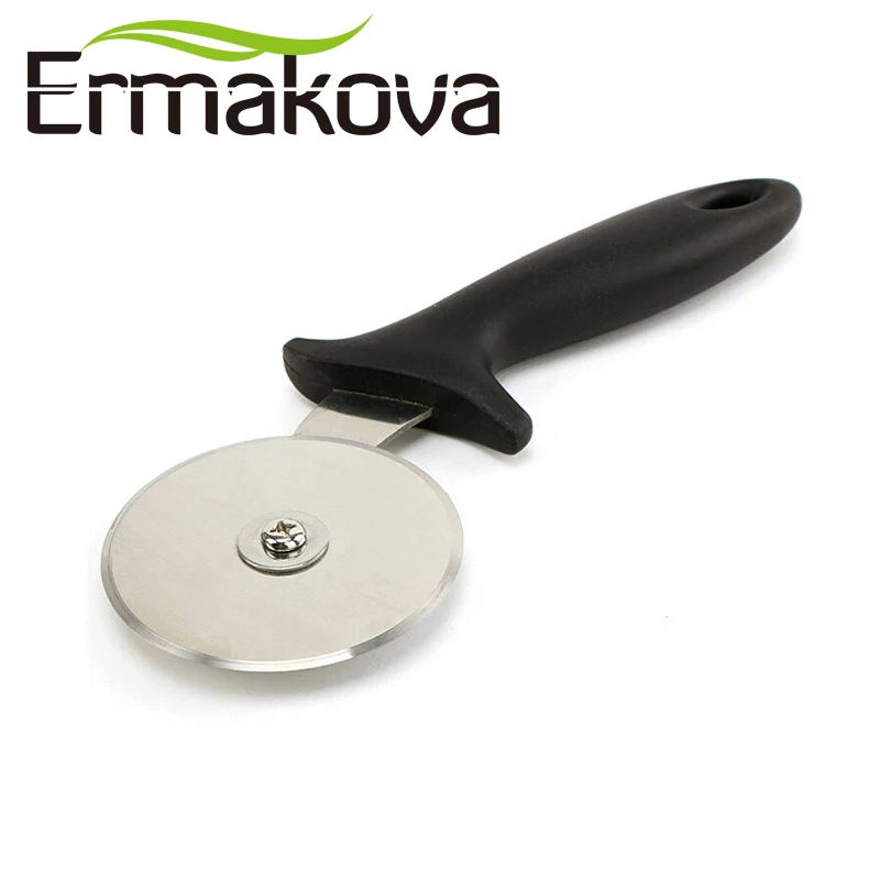 ERMAKOVA 7.5cm(3") Diameter Stainless Steel Pizza Cutter Pizza Knife Anti-Slip Handle Cake Bread Round Knife Cutter To