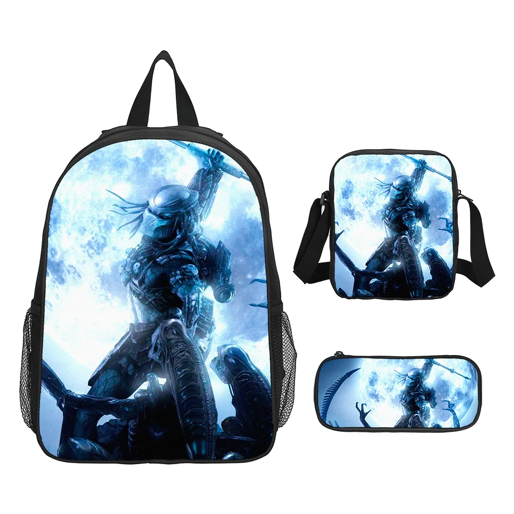 Alienss VS Predator Child School Backpack Shoulder Bags Pencil Case Book Bags For Grades1-3 Students Backpack 5