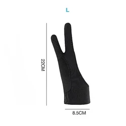 Two-Finger Anti-Fouling Drawing Gloves for Digital Art and Touch Screens (Two layers L)