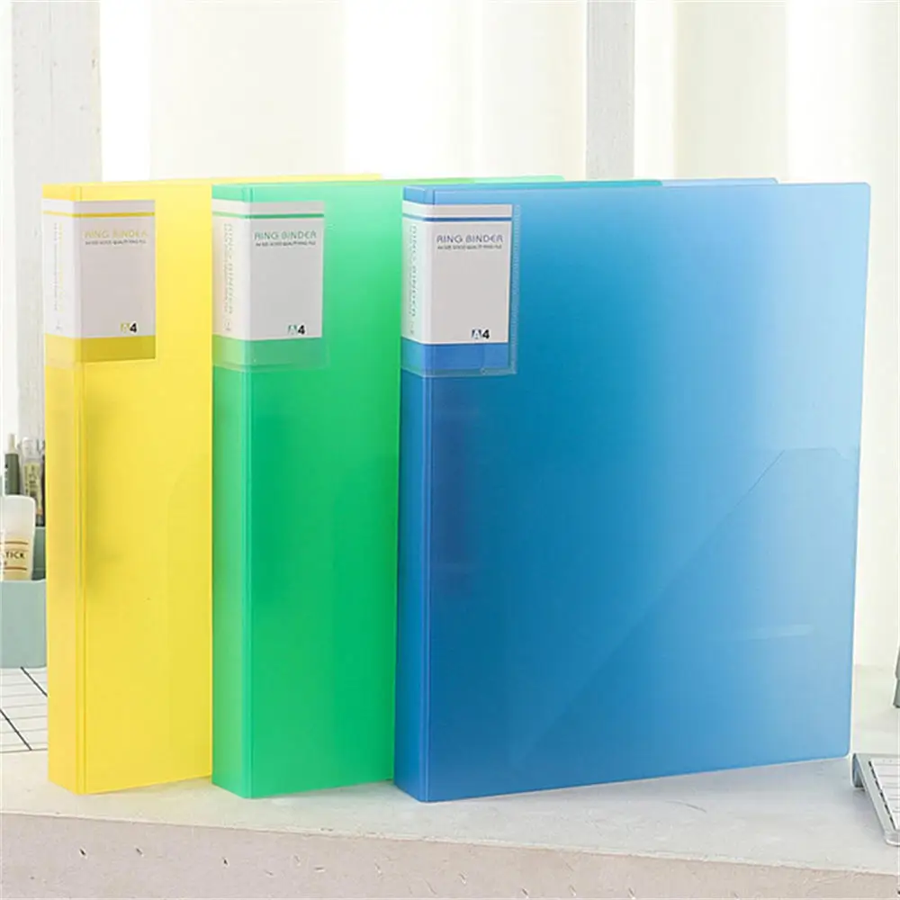 Colorful Transparent Folder 2 Hole Binder File Folder A4 Test Paper Data Document Organizer Stationery School Office Supplies