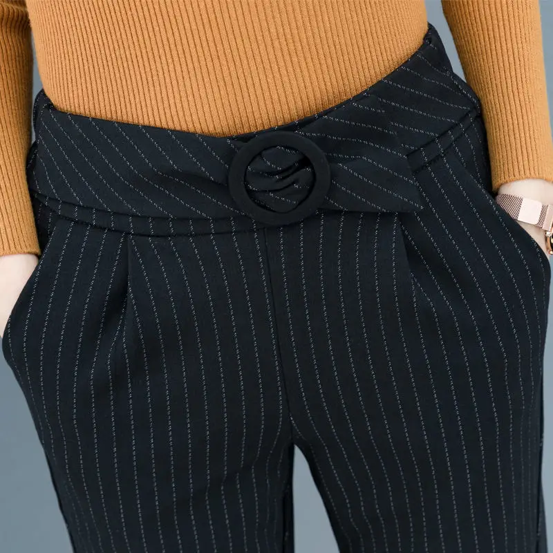 2023 Spring and Autumn New Harun Pants Elastic Waist Pants Western Pants Loose Fit Casual Office Lady Leisure Women's Feet Pants