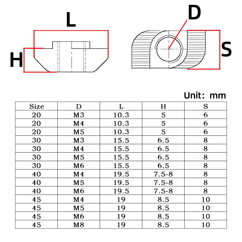 M6 T Nut MroMax 15Pcs T Slot Nuts M6 Thread Hammer Head T - View #6