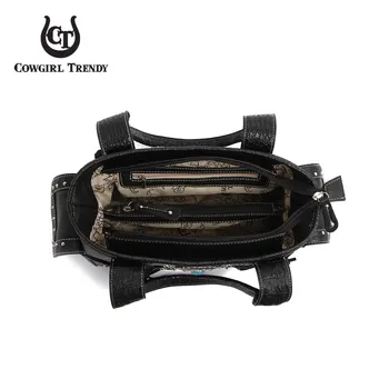 Western Style Cowgirl Woven Fringe Crocodile Gorgeous Purse Conchos Tote Country Women Handbag Shoulder Bags Wallet Set 4