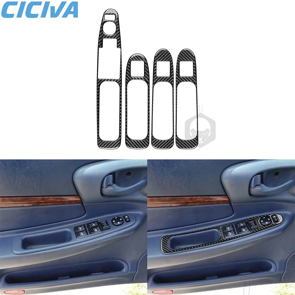 

For 2000-2004 Chevrolet Impala Carbon Fiber Window Lift Switch Panel Cover Decoration
