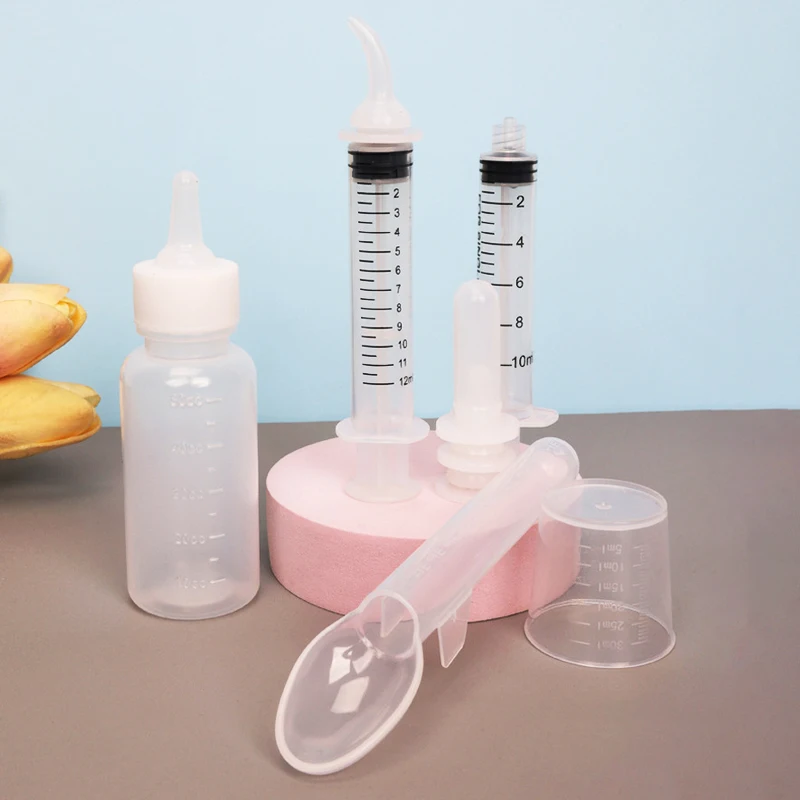 Pet Feeding Bottles Kit Newborn Small Animal Milk Bottle Nipple Syringe With Scale for Kitten Puppy Feeding Bottle Pet Item