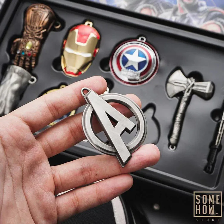 Marvel Avengers Pendant Necklace Alloy Keychain Super Hero Cosplay Props Fashion Jewelry Gifts for Men Women Anime Accessories