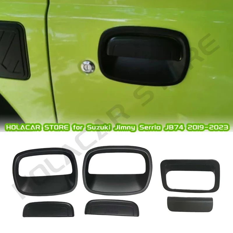 3 Door jimny Car Door handle Cover Side Rear Tail Door Handle Bowl Trim for Suzuki Jimny JB64 JB74 2019 2020 2021 2022 2023 2024
