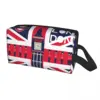 Custom Vintage British Flag With London Symbol Cosmetic Bag Fashion Union Jack Makeup Case Beauty Storage Toiletry Bags 1