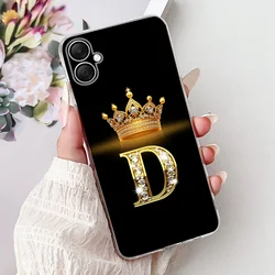 Clear Silicone Phone Case with Crown Letter Design - Soft Protective Cover for Galaxy A04e (9D)