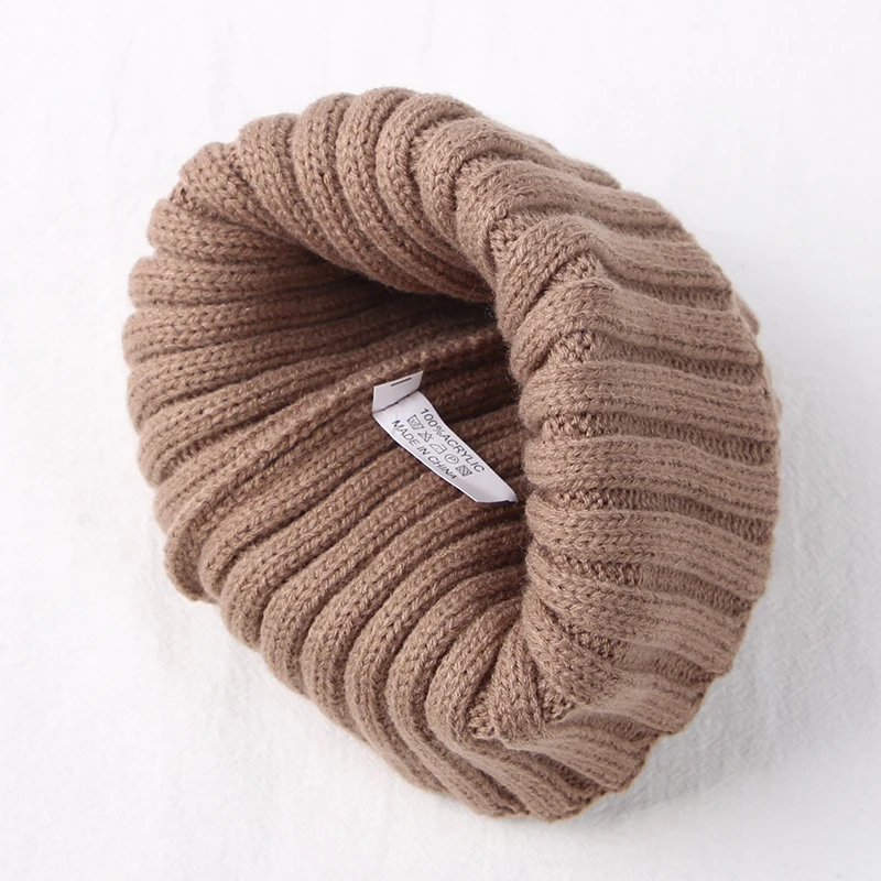 Kids Girls Cute Hats Woolen Knitted Beanies Solid Color Winter Warm Caps For Children Boys Elastic Cap invierno gorros bonnet