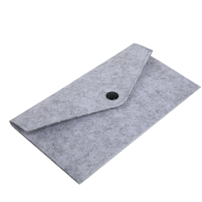 Felt Coin Wallet Women Men Purse Change Bag Credit Card Holder Solid Color