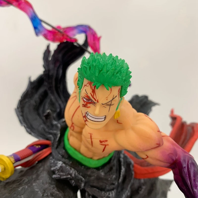 35Cm Gk Eendelig Zoro Anime Figuur One-Blade Asura Roronoa Zoro Action Figure Blade Luffy Beeldje Pvc Collectie Model Kind Speelgoed