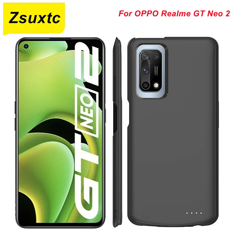 6800Mah Battery Charger Case For Oppo Realme Gt Neo 2 Power Case Gt Neo 2 Power Bank Cover Smart Realme Gt Neo 2 Battery Case