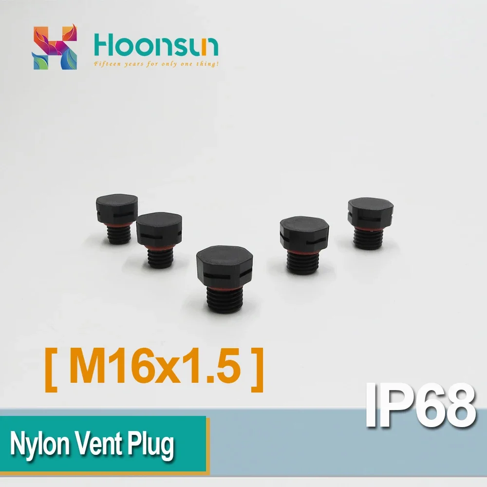 5 pcs M16x1.5 M16*1.5 M16 Nylon Screw Vent Stop Plug Breathable Valve Black