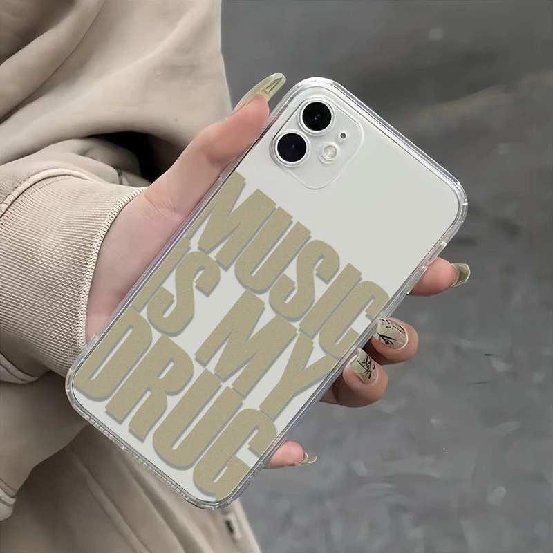 Music Is My Drugs Phone Case - Artistic Soundwave Design
