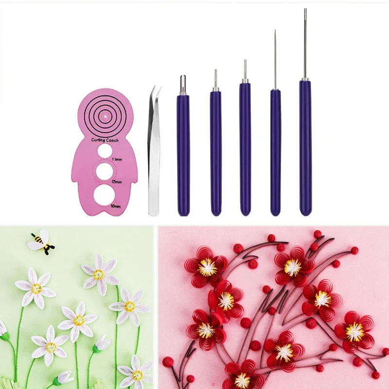7pcs/Set Paper Rolling Tools Scrapbook Origami Quilling Tool Scrapbooking Slotted Paper Craftwork Festival Gift Decor scrapbooking material scrapbook materials diy craft materials scrapbook punch tool paper crimper tool