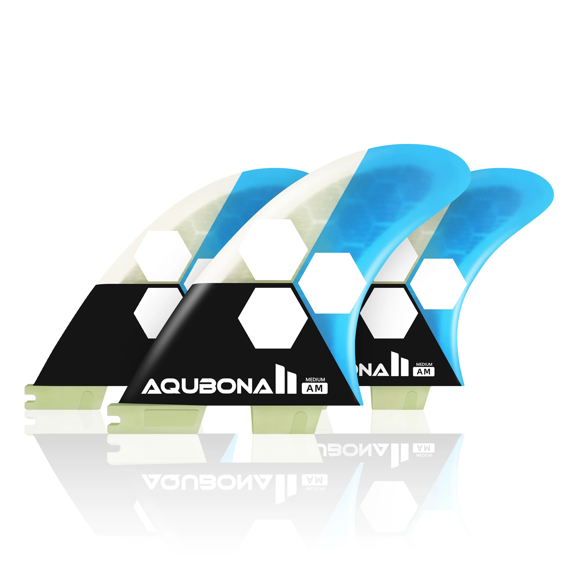 AQUBONA Dual/Twin Tab II G5 Tri Fin Set Surfboard Fins Honeycomb Fiberglass Fins for Surfing