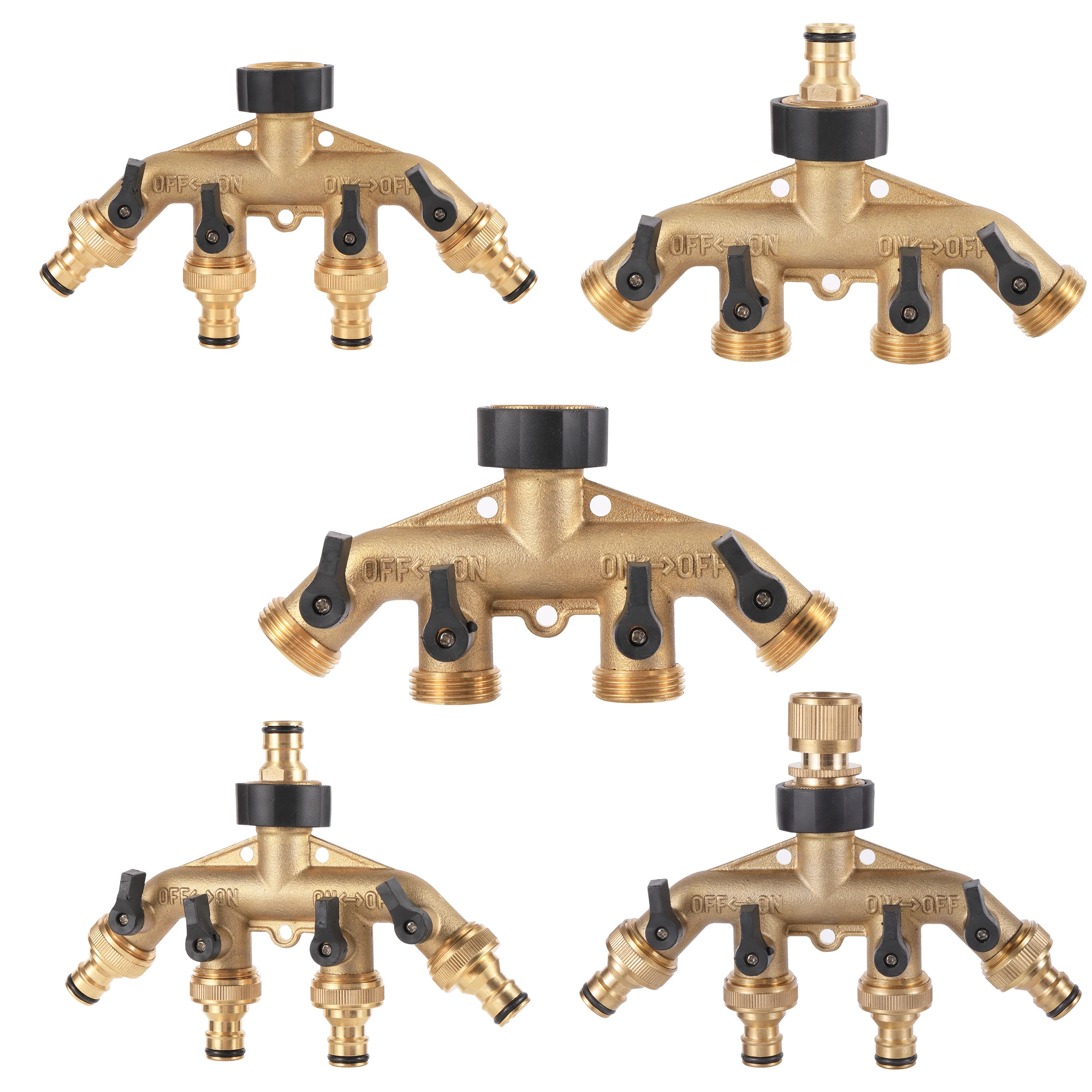 1Pc Filettatura Femmina 3/4 Latone 4-Way Tubo Da Giardino Deviatore Tipo Y Rubinetto Connettore Irrigazione Da Giardino Irrigazione Irrigazione Fornure  15