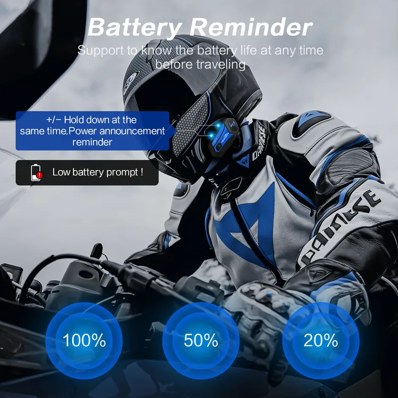 Fodsports M1-S Plus Music Share Motorcycle Helmet Intercom for 10 Riders Wireless Bluetooth Intercomunicador Speakers Intercoms