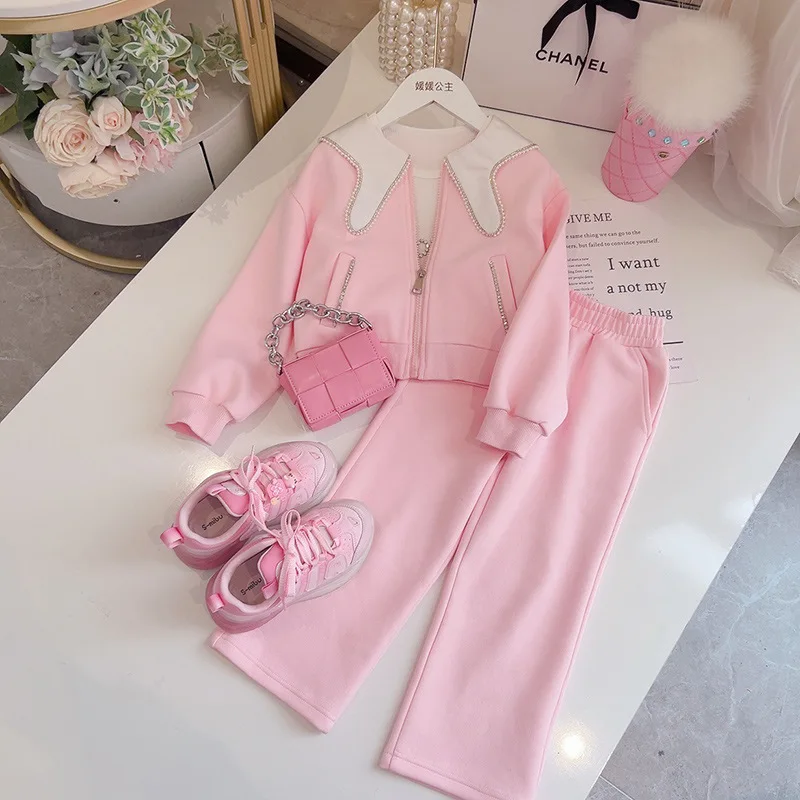 

Girls Sets 2023 Spring New Children Outerwear + Pants Sports Sets Kids Clothing Big Girl Top and Long Pants Set Kids Clothes