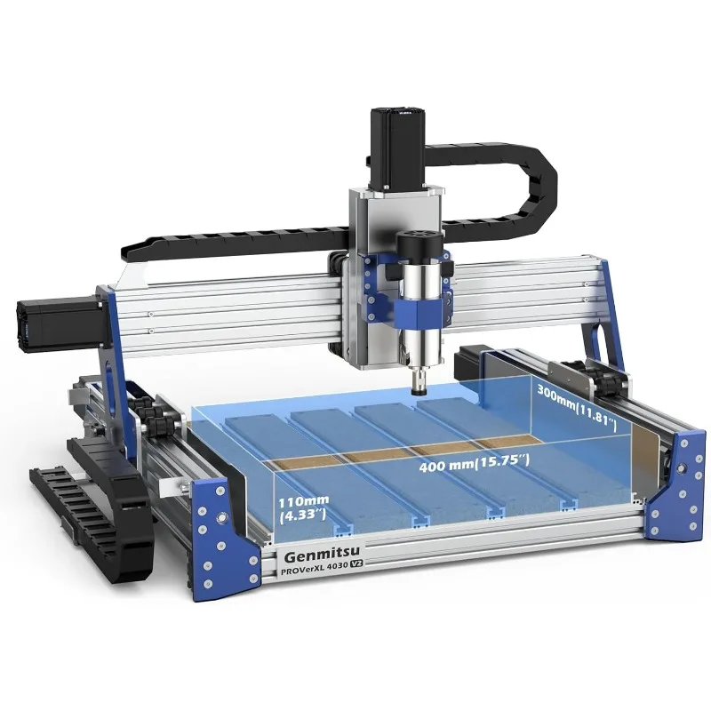 Genmitsu CNC Router Machine PROVerXL 4030 V2, Fast Speed for Wood Metal Acrylic PCB MDF, Upgrade 3 Axis Engraving Machine 6