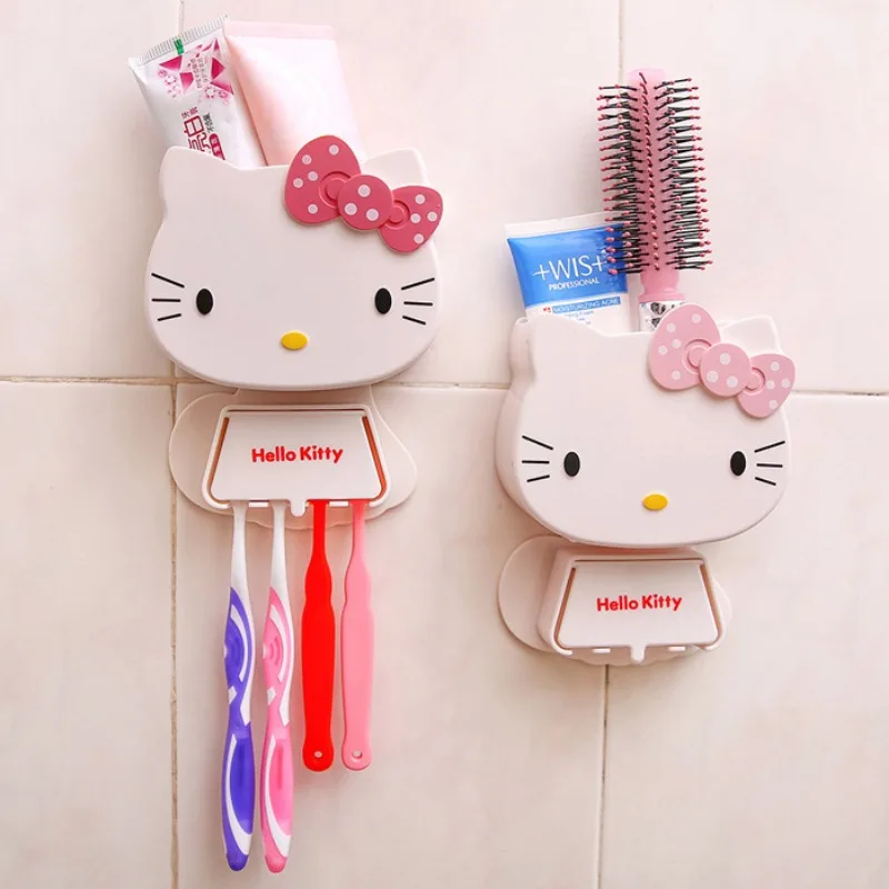 

Крепкий подвесной держатель для зубной щетки Sanrio Kawaii Hello Kitty мультяшный персонаж аниме коробка для хранения креативные Товары для ванной комнаты