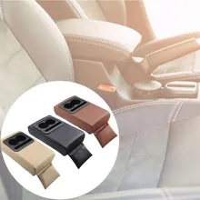 Accoudoir de voiture universel en cuir, boîte de Console centrale, organisateur de plateau, porte gobelet, support de rangement, accessoires de voiture, boîte de rangement intérieure