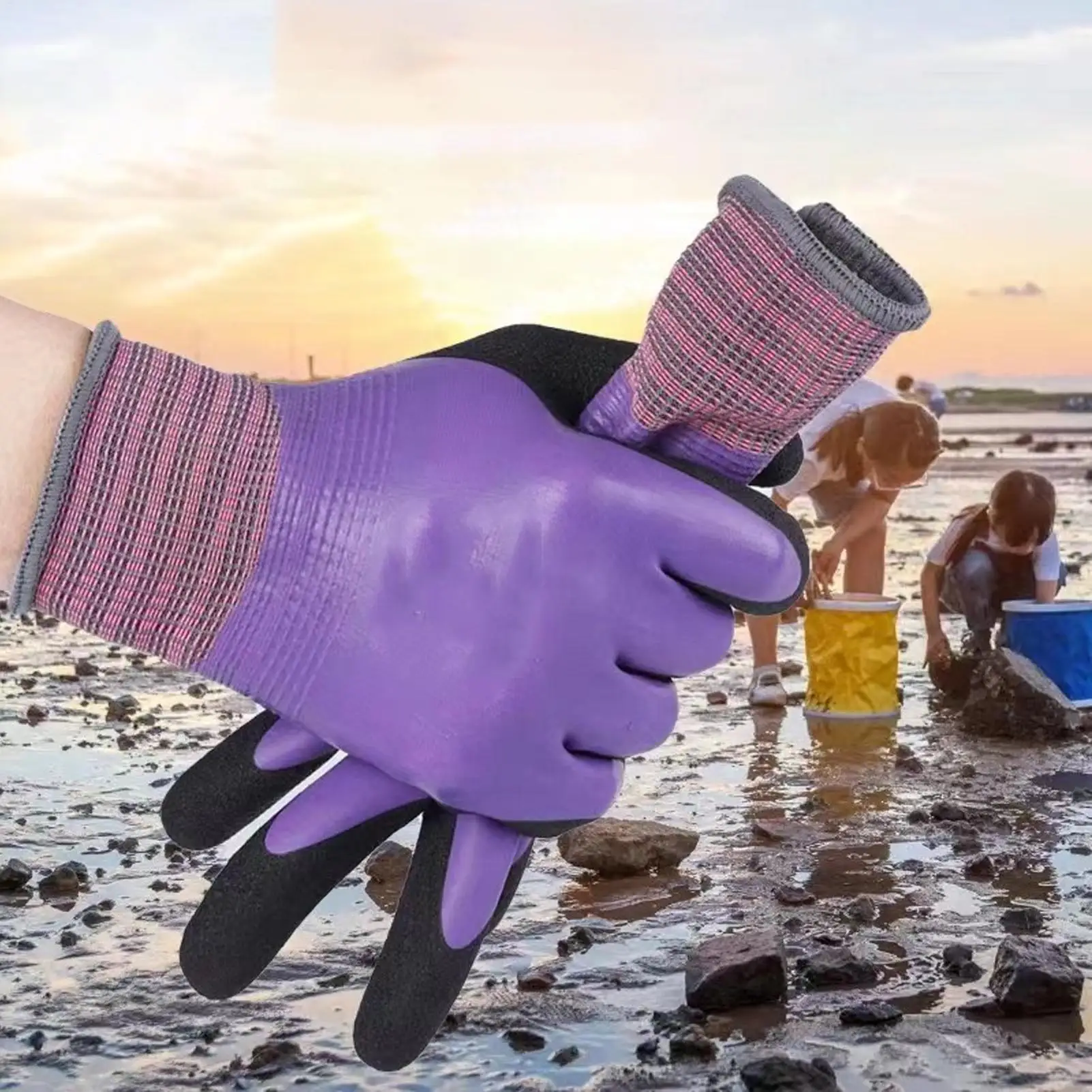 Latex Gloves protective work gloves Safety Work Gloves for Women Work Cleaning Kitchen Cooking Gardening Oven Seafood - 5