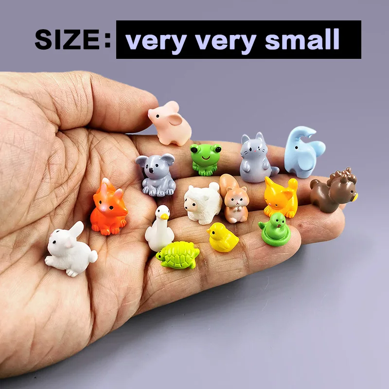 10Pc Squirrel Fox Rabbit Sheep Duck Pig Cat Horse Frog Turtle Snake Koala Figurine Miniature Fairy Garden Decoration Accessories