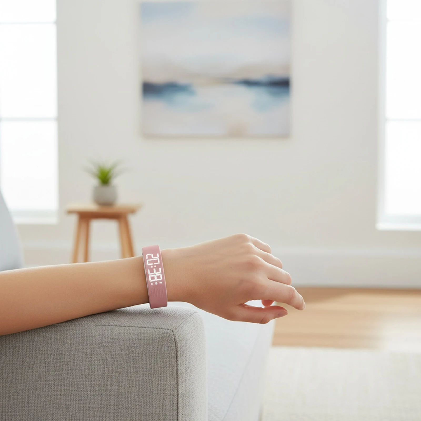 Smart Wristband With Digital Led Clock And Running Pedometer_voghion.com
