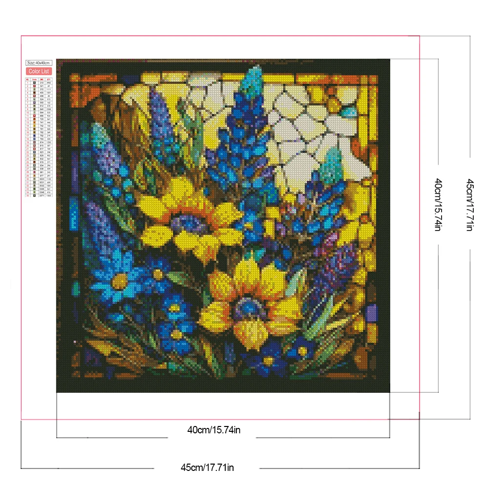 5D Diy Diamond Painting New Stained Glass Art Sunflower Mosaic Embroidery Full Rhinestone Set Home Decor Gifts 45x45cm