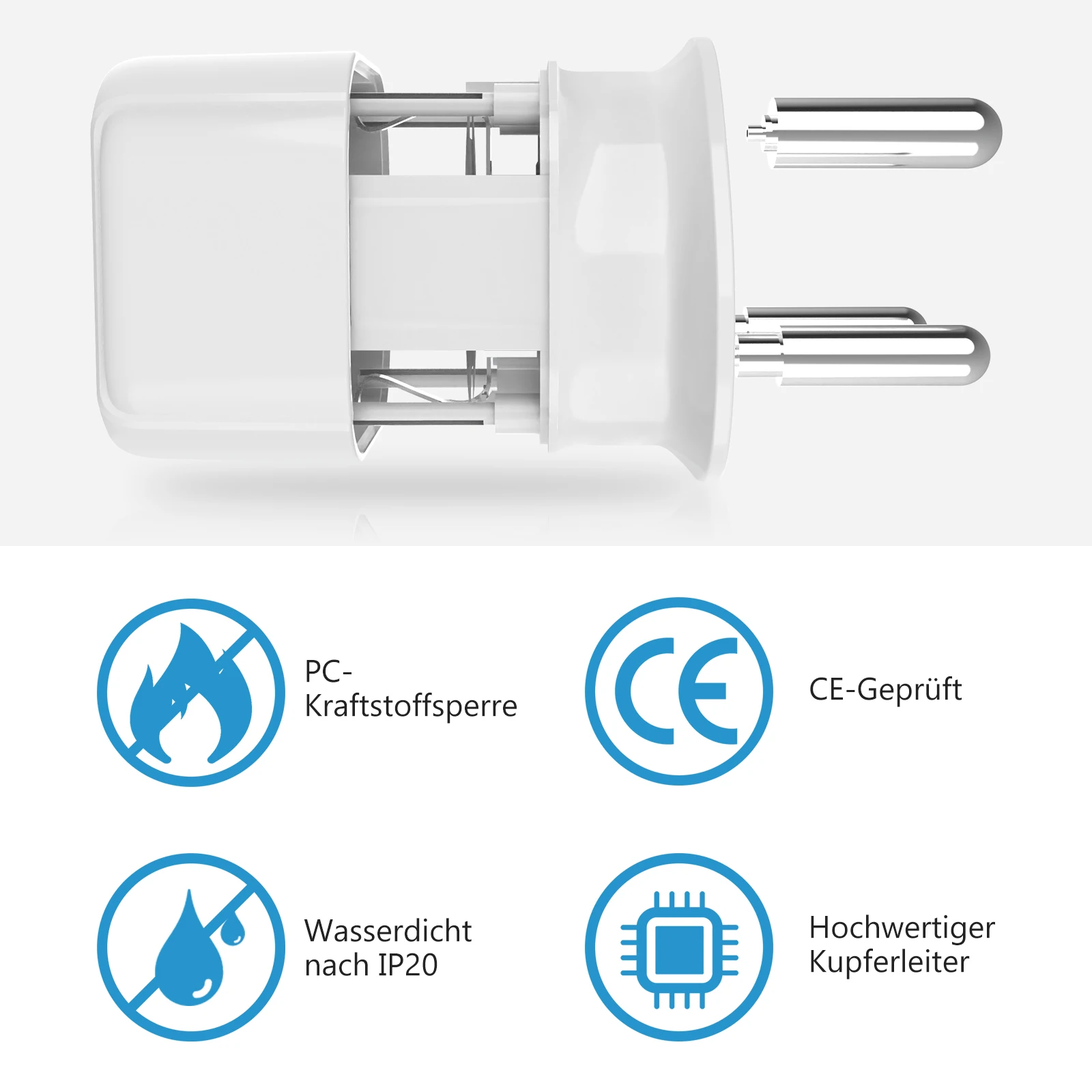 Dual Pack South Africa Type M Plug Adapter - Round 3-Pin Power Converter Socket