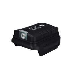 Portable LED Light with Dual USB Li-ion Battery Adapter (Black)