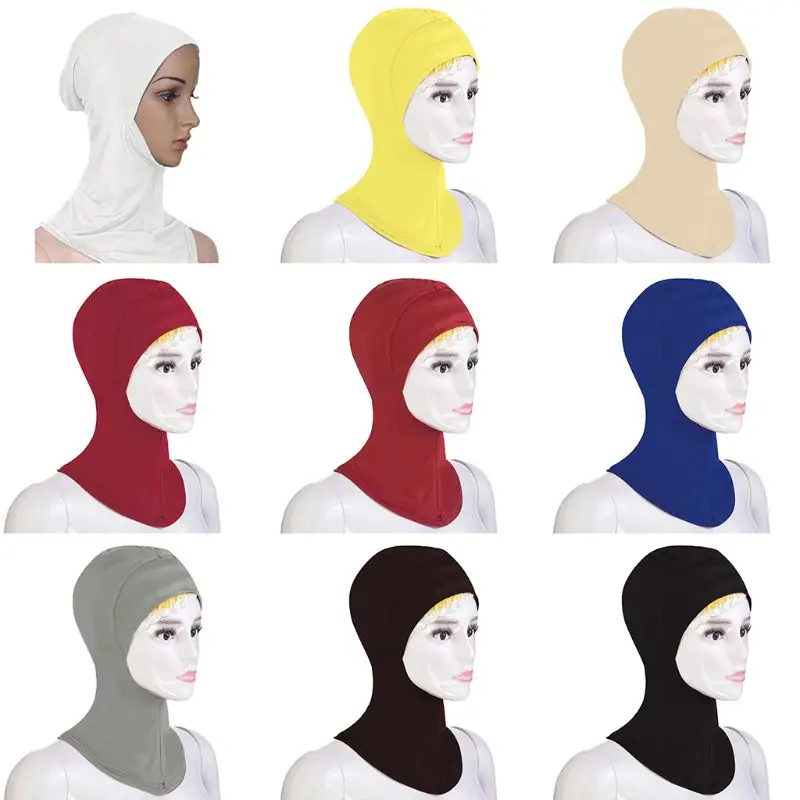 

Women Unisex Modal Full Cover Inner Hijab Islamic Muslim Headscarf Solid Col