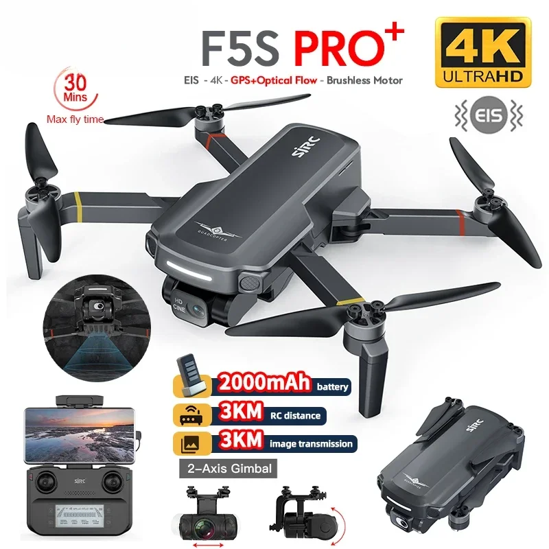 

3KM Distance RC Quadcopter F5S PRO GPS Drone With Camera HD 4K Profesional DronesRC EIS Brushless Motor 5G FPV Dron