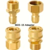 4-Pc High-Pressure Quick Disconnect Adapters, M22-15mm to 3/8", Solid Brass for Electric Pressure Washers 1