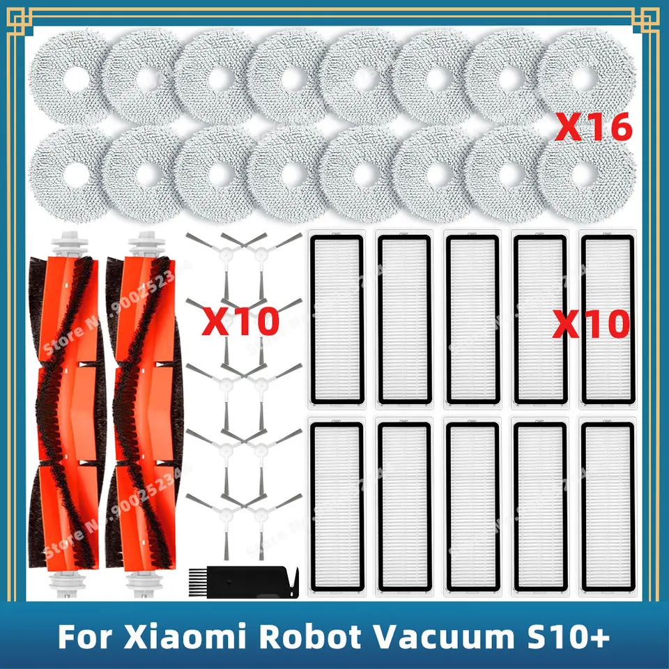 Ricambi Per Xiaomi Robot S10+ - 33 Pezzi: Spazzole, Filtri, Stracci