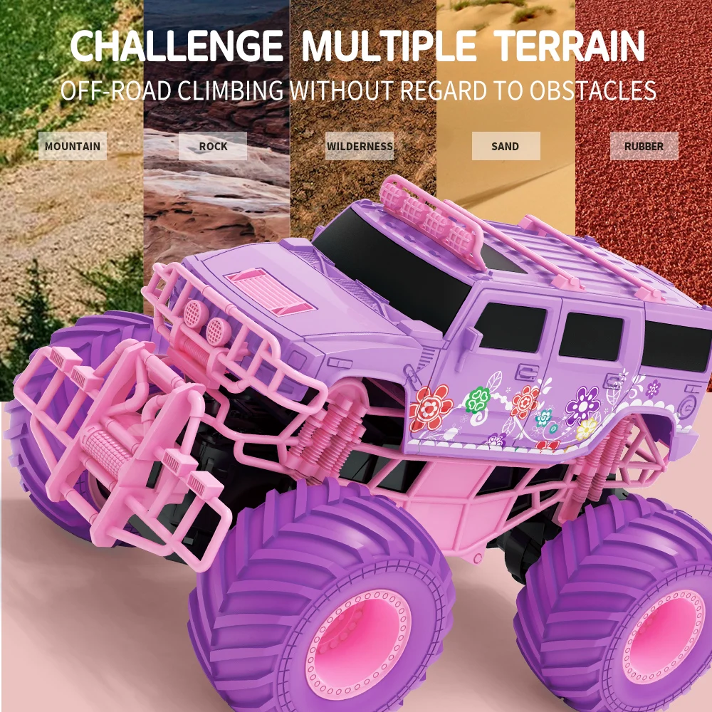 

JJRC Purple RC Car Electric Drive Off-Road Big Wheel High Speed Remote Control Trucks Girls Kids Toys Christmas Birthday Gift