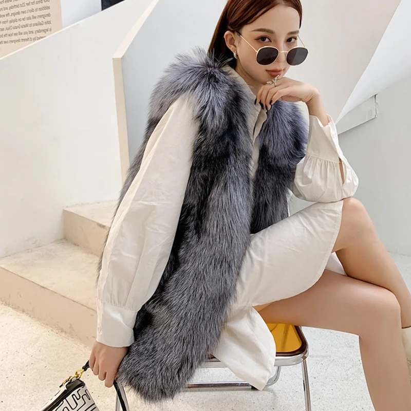 

2023 High-Quality Coat Ladies Winter Natural Fox Fur Leather Grass Vest Fashionable Feminine Clothes