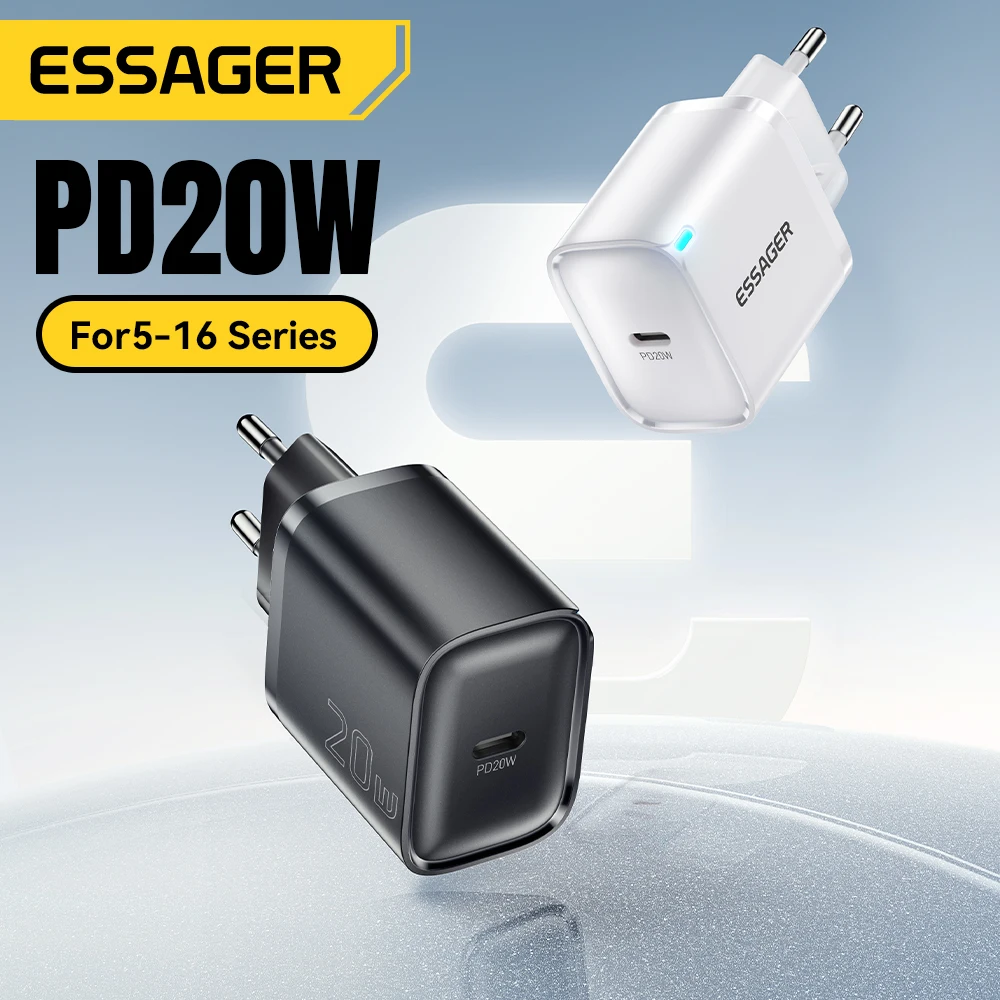 Essager Mini 20W USB Type C Charger PD Fast Charging for iPhone 16 15 14 Pro Quick Charge 3.0  Mobile Phone Charger for Samsung