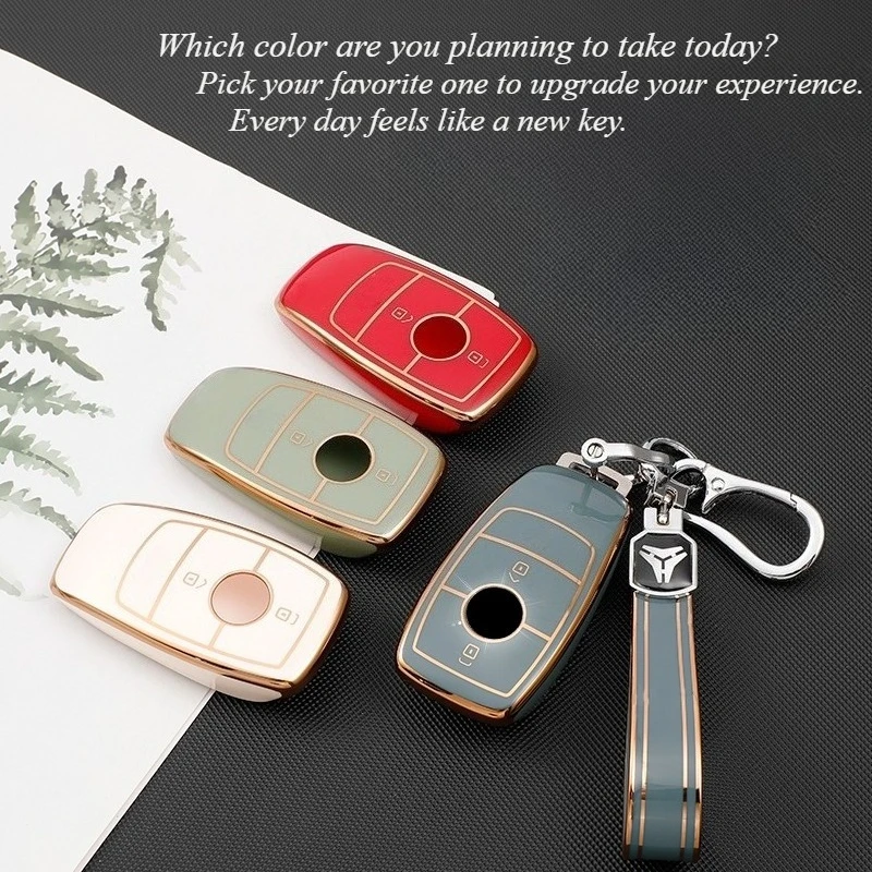 Premium Car Key Cover Case for Mercedes Benz - Sleek 2-Button Key Fob Protector