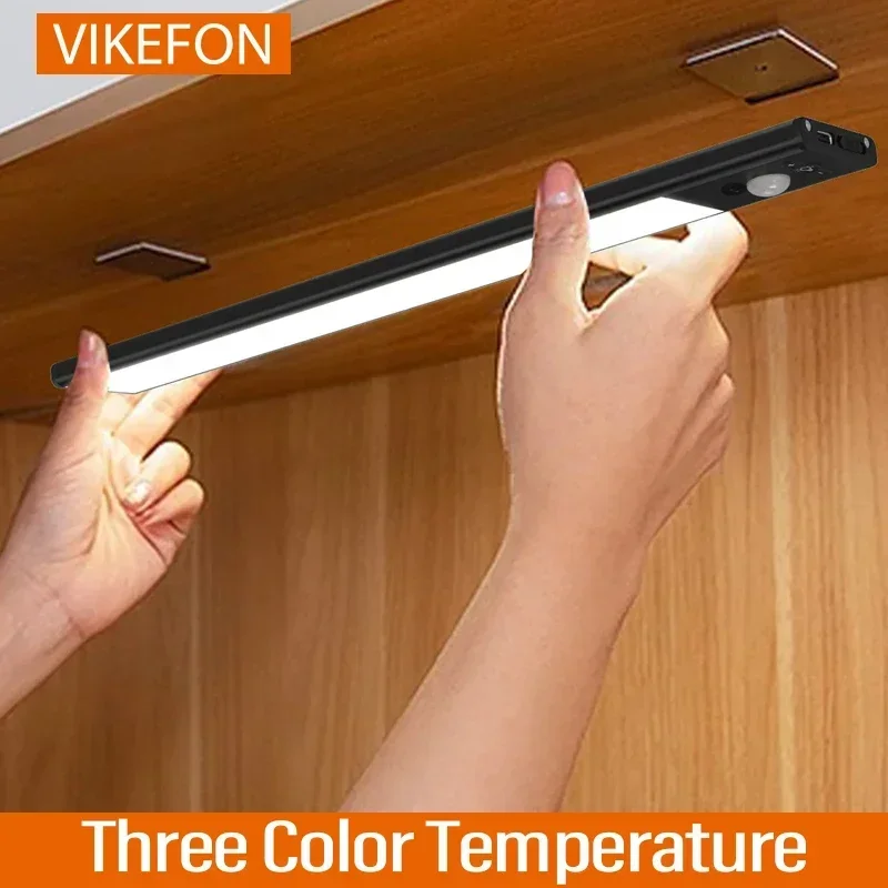 LED Motion Sensor Light Night Light Wireless USB Under Cabinet Light For Kitchen Cabinet Bedroom Wardrobe Sensor Indoor Lighting