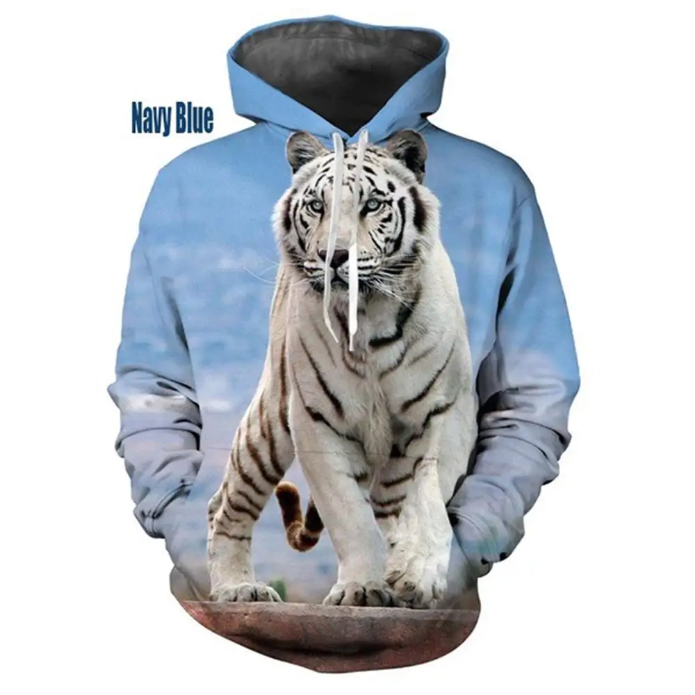 Hot Sale Personality Hoodie Men's Women's 3D Printed Tiger Hoodie Fashion Sweatshirts Male Oversized Pullover