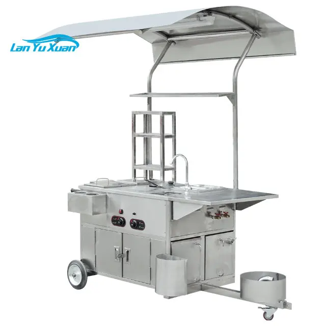 Best Seller Stainless Steel Commercial Outdoor Fryer Snack Fast Food Cart / Vending Cart