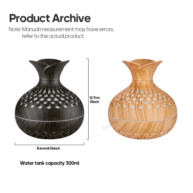 Wood Grain Humidifier 300ml USB Aroma Diffuser Atomizer USB Household Humidifier Hydrating Instrument Desktop Humidifier 6