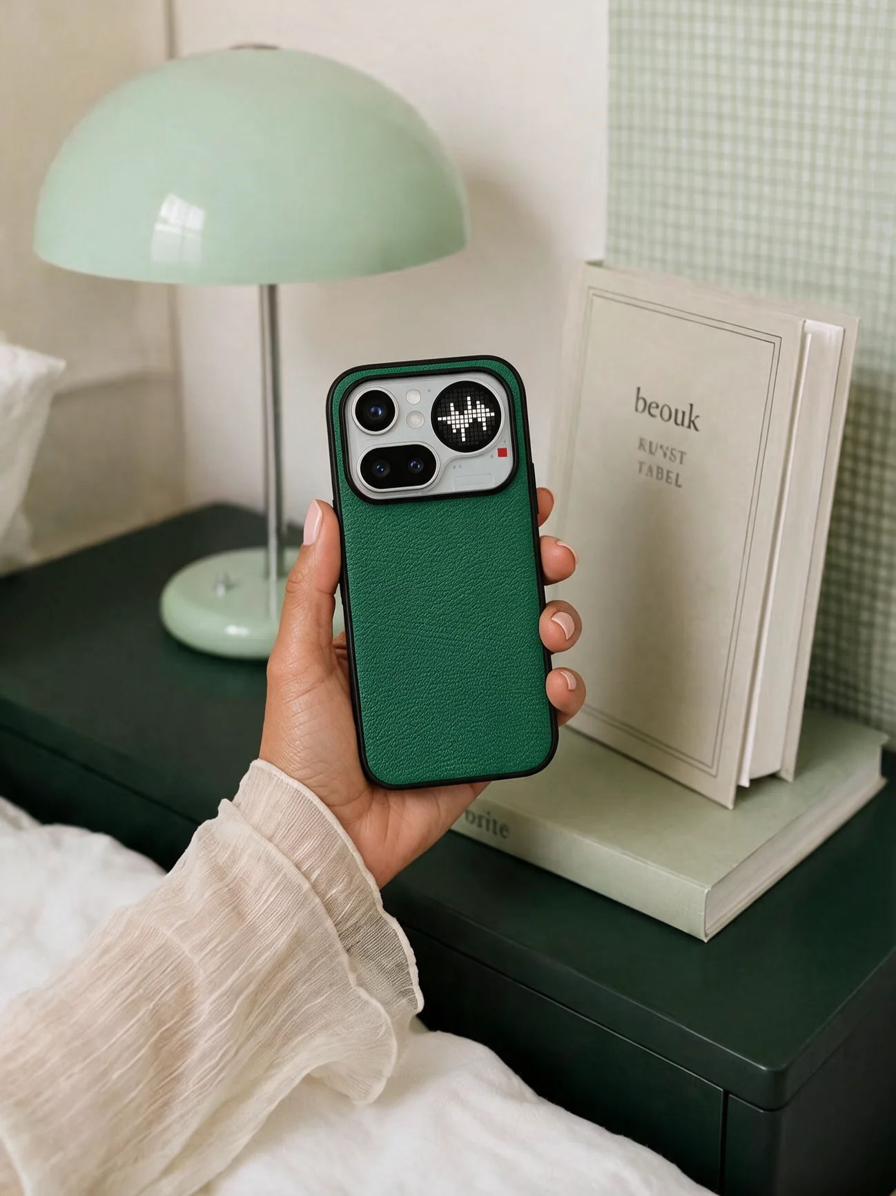 Luxury Sheepskin Leather Phone Case - Solid Color